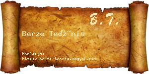 Berze Teónia névjegykártya