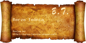 Berze Teónia névjegykártya